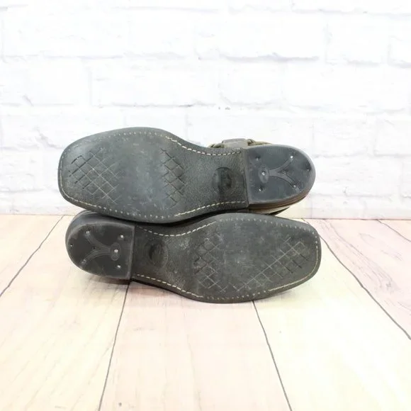 Vintage Frye Brown Leather Mid Calf Harness Western Boots Size 8.5 Medium - Picture 11 of 11